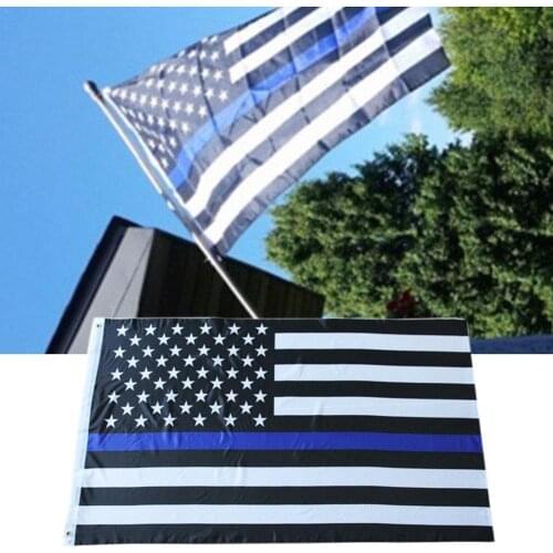 90*150cm Thin Blue Line American Flag Green Line USA Black White Line Grommets Flag Flags Blue Police With U2X1