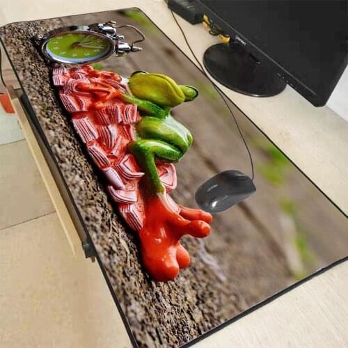 Mairuige Print Cute Green Frog Animal Large Gaming Anime Mouse Pad Desk Pads Rubber Anti-slip Keyboard Mats Table Place Mat Xxl