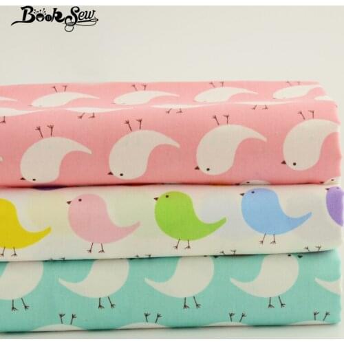 Booksew 100% Cotton Fabric Cartoon Design Twill Fat Quarter Bundle 40cmx50cm Bedding Quilting Meter Garment Three Color