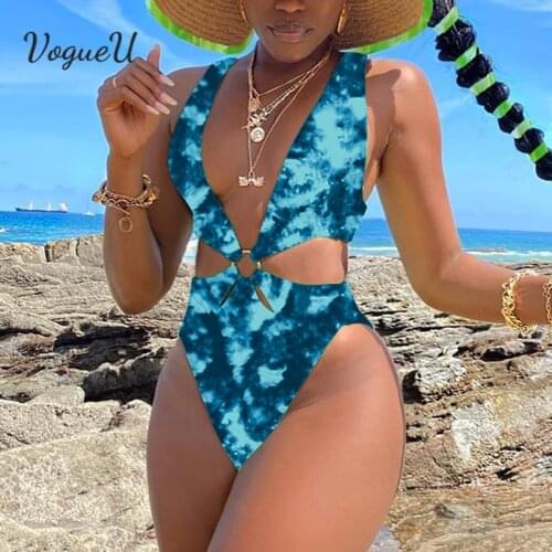 All-In-One Swimsuit 2021 New tie-Dye One-Piece Bikini Push-Up Pad Swimwear Swimsuit Tight Beachwear Sexy Bikinis Lady Bodysuit