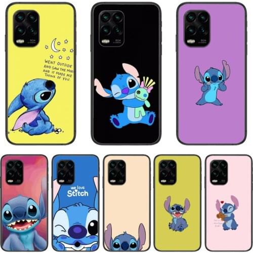 Phone Case Disney Stitch Phone Case For xiaomi Redmi Note 9S 8 7 6 5 A Pro T Anime Black Cover Silicone Back Pretty senior