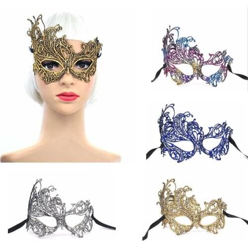 Colorful Lace Hallow Out Mask Masquerade Eye Face Eyemask Women Event Halloween Party Favors Upper Half Face Bronzing Mask