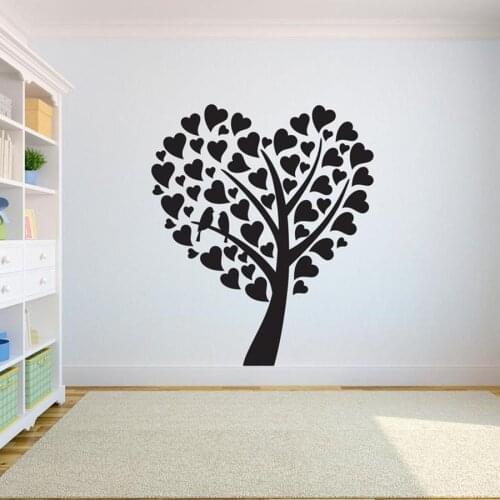 Tree Wall Decal Vinyl Sticker Bedroom Heart Tree Life Roots Living Room Home Decor Yoga Studio Decals Classroom Art Mural S381