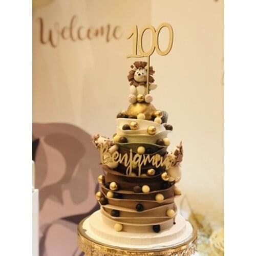 Custom Wooden Birthday Cake Topper Personalized Name Cake Topper Birthday Party Decor 100 Days Party Decoration Baby Shower