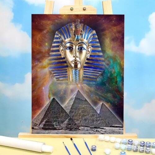 Egypt Cat Animal Paint By Numbers Kit Oil Paints 40*50 Canvas Pictures Wall Decoration For Adults Handicraft For Wholesale