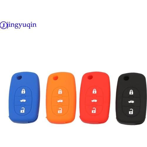 Jingyuqin Silicone 3 Buttons Flip Folding Remote Car Key Fob Case Cover For Audi A2 A3 A4 A6 A8