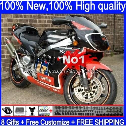 Body For Aprilia RS250 RSV250RR RS-250 RSV250 R 105MC.6 RS 250 RSV 250 R RR 1995 1996 1997 RS250R Black red hot 95 96 97 Fairing