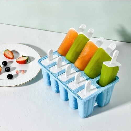 Creative Diy Ice Model 10 Cells Ice Cream Box Popsicle Silicone Mold Homemade Dessert Freezer Fruit Ice Pop Mould Kitchen Tools