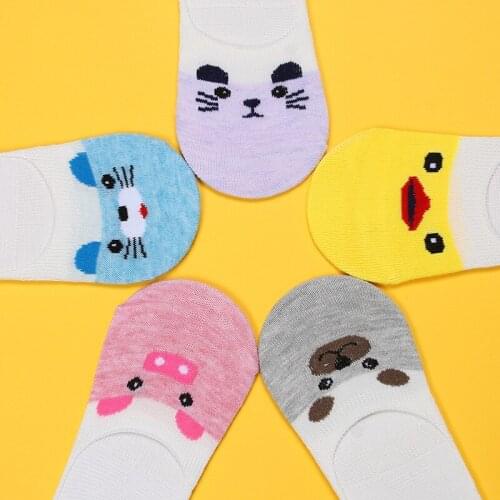 Summer Women Boat Socks skarpetki damskie Harajuku Cartoon Cute Funny Ankle Sock Invisible Silicone Slipper Girl women socks