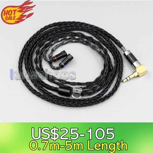 LN006353 XLR Balanced 3.5mm 2.5mm 8 Cores Silver Plated Headphone Cable For Sennheiser IE8 IE8i IE80 IE80s Metal Pin