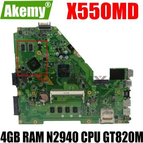 Akemy X550MD Laptop motherboard for ASUS X550MJ X550M original mainboard 4GB RAM N2940 CPU GT920M