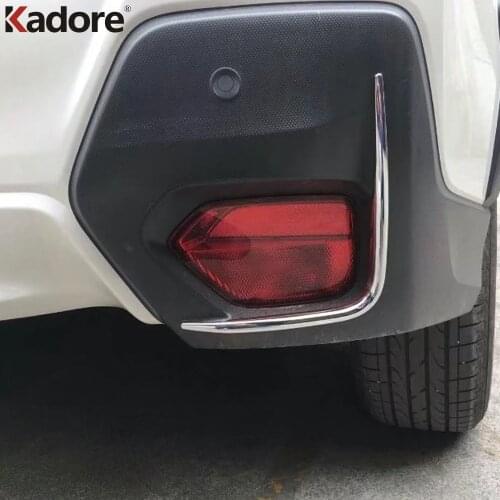Rear Fog Light Cover Trim For Subaru XV Crosstrek 2018 2019 2020 ABS Chrome Tail Foglight Lamp Molding Strip Trims Car Styling