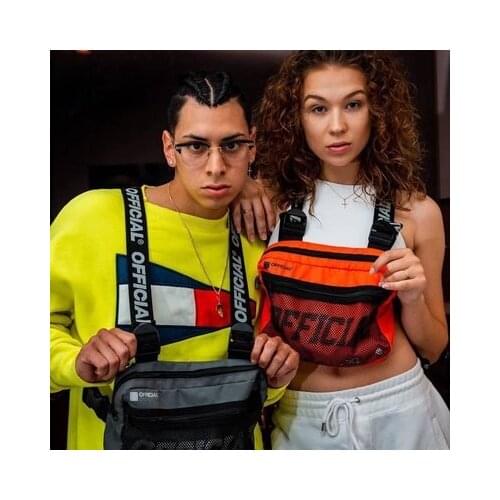 2021 new Chest bag ins letter printing skills and tactics bag tide brand chest bag men and women vest bag