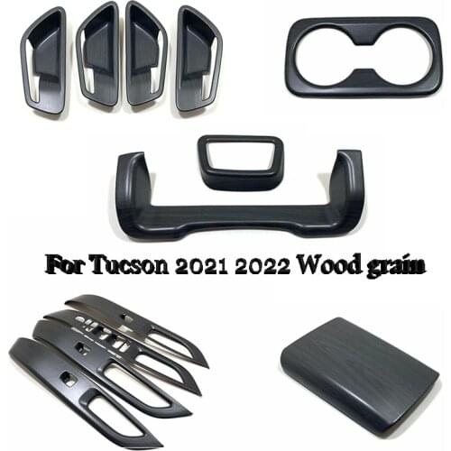 For Hyundai Tucson NX4 2021 2022 Wood grain Car Armrest Window Lift Gear Shift AC Vent Steering Wheel Headlight Accessories