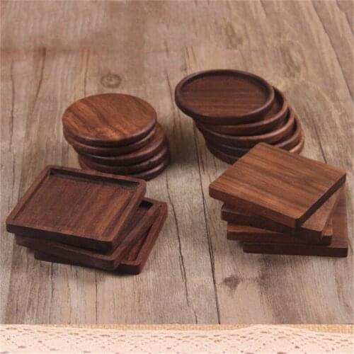 Durable Wood Coasters Placemats Round Heat Resistant Drink Mat Table Tea Coffee Cup Pad Non-slip Cup Mat Insulation Pad