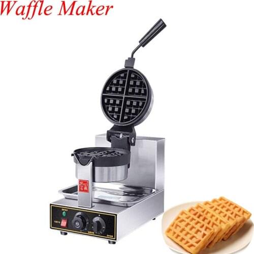 Commercial Electric Stainless Steel Waffle Baking Machine Double-sided Heating Single-head Rotating Waffle Maker FY-2205A