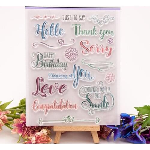 English Words Clear Stamps For DIY Scrapbooking Decorative Card Making Craft Fun Birthday Decoration Supplies 14*18cm