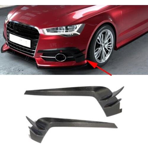 Carbon Fiber Car Front Bumper Air Vent Fender Trim Splitters For Audi A6 C7 Sline S6 2015 - 2018 Canards Accessories