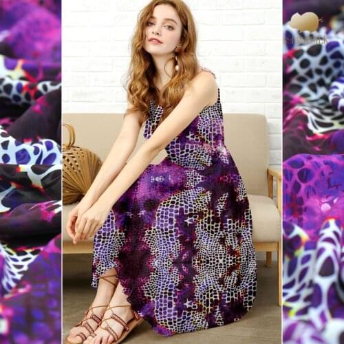 Anti-wrinkle soft silk fabric drape silk double georgette fabric summer breathable leopard print dress shirt silk fabric cloth