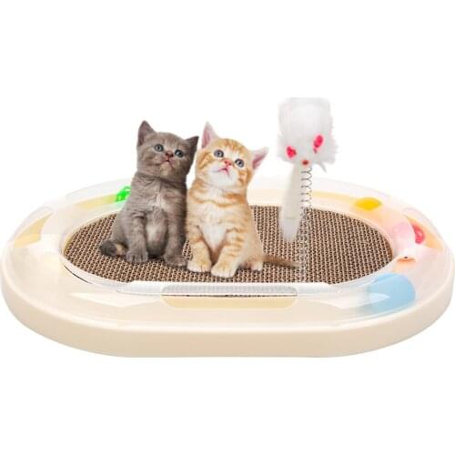 Pet Cat Scratch Board Benefit Intelligence Funny Tower Tracks Disc Amusement Plate Cat Ball Stick Cat Toys For Cats Kitten