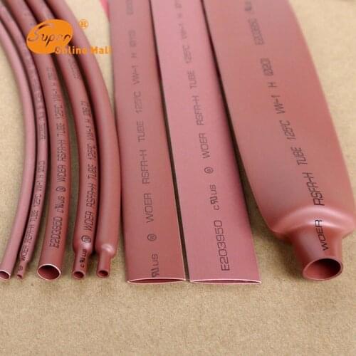 5meters/lot brown 2MM - 16MM Assortment Ratio 2:1 Polyolefin Heat Shrink tube shrinkable tube shrink tubing cable sleeve