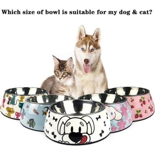 Pet supplies dog bowl dog pot cat food bowl cat bowl double bowl dog food bowl large large dog stainless steel pet bowl