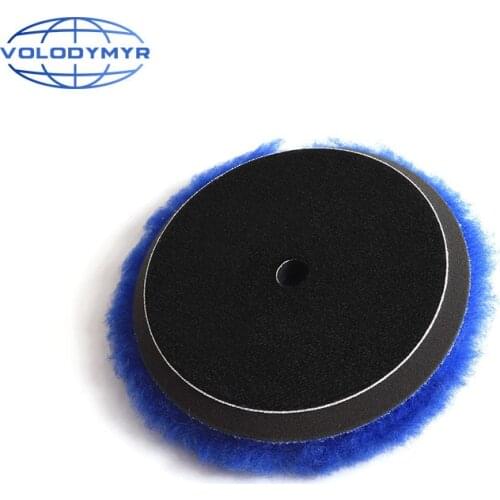 Volodymyr Wool Polishing Pad 6inch Blue with 5inch Hook and Loop for Polish Polishing Car Polisher Buffer AccessoriesTools