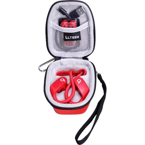 LTGEM Waterproof Red EVA Hard case for Powerbeats High-Performance Wireless Ear-Phones