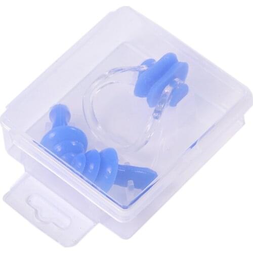 Waterproof Soft Swimming Earplugs Nose Clip Case Protective Prevent Water Protection Ear Plug Soft Silicone Swim Dive Supplies