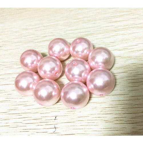Choose size) 6mm/8mm/10mm/12mm/14mm/16mm/18mm/23mm/25mm light pink color Blue Acrylic Pearl Beads