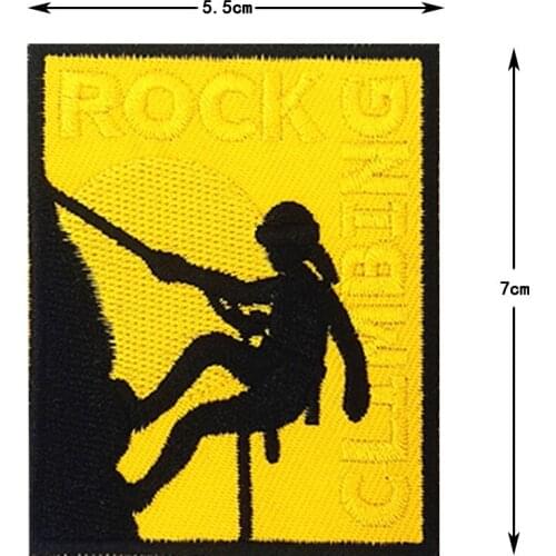 ROCK CLIMBING Embroidered Iron On Patch Cloth Fabric Emblem DIY Patches for Clothing Stickers On Clothes Appliques Stripes