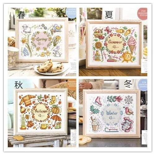 High Quality Lovely Counted Cross Stitch Kit Garden Bouquet Vase Flower Flowers hoop seasons