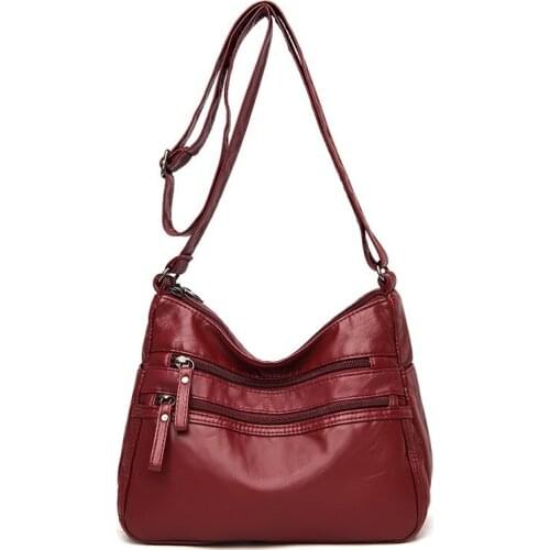 Female Soft Leather Shoulder Bag 2020 Crossbody Bags for Women Leather Messenger Bags Sac A Main Vintage Bag for Girls and Purse