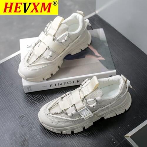 2021 Women Sneakers Platform Shoes Fashion Vulcanized Casual Dad Chunky Sneakers Women Lace Up Designer Black White Sneakers
