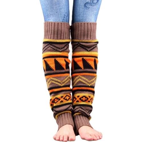 Women 1 Pair Casual Bohemia Geometric Pattern Leg Socks Autumn Winter Winter Leg Warmers Geometric Pattern for Riding