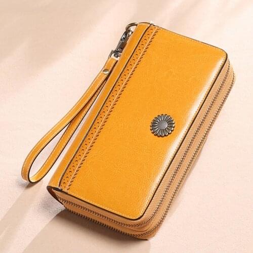 Women Wallet Genuine Leather Ladies Card Holder Female Long Clutch Wallets Portemonnee Rfid Luxury Brand Money Bag Coin Purses