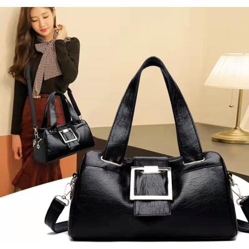 Winter Luxury Handbag Women PU Leather Handle Bag Designer Shoulder Bags Brands Crossbody Bags Elegant Messenger Pouch