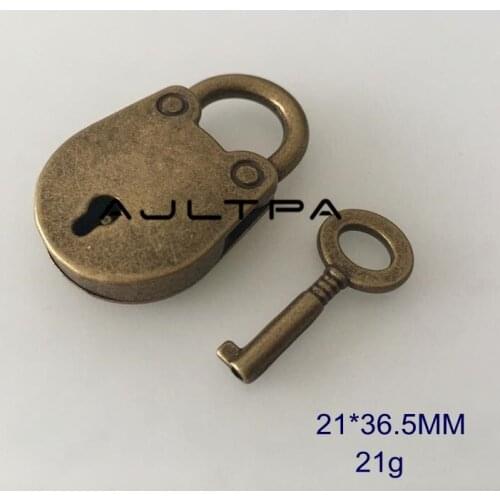 100Pcs Metal Vintage Style Mini Padlock Small Luggage Box Key Lock Copper Color Home Usage Hardware Decoration