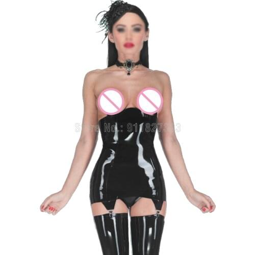 100% Latex Catsuit Rubber Sexy Cool Cotton On Club Wear Dress Latex Catsuit with Garter and Stocking and und Customized