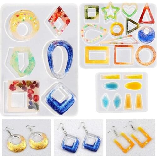 123 Pcs Silicone Casting Resin Molds & Earring Hooks Jump Rings Jewelry Tools For DIY Uv Epoxy Resin Jewelry Earring Pendants