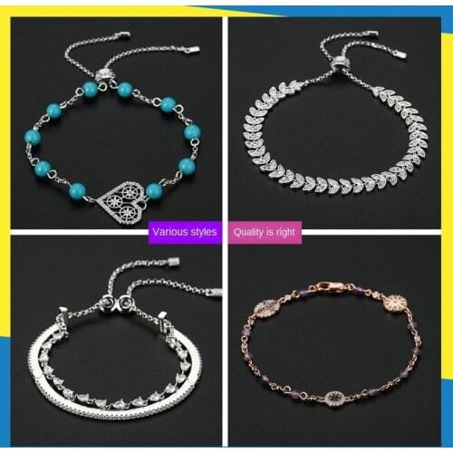 2020 New Exaggerated 18K Gold Color Double Diamond Headset Bracelet Love Scalable Fashion Jewelry Female Women Brand Jewelry