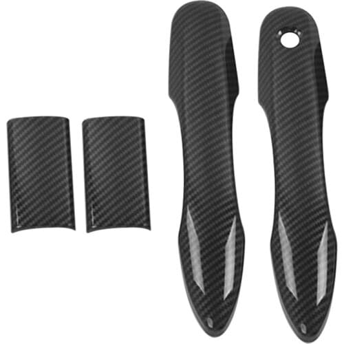 4Pcs Car Accssories Carbon Fiber Exterior Door Handle Cover ABS Decoration Protector Chrome Trim for Toyota HiAce 2019