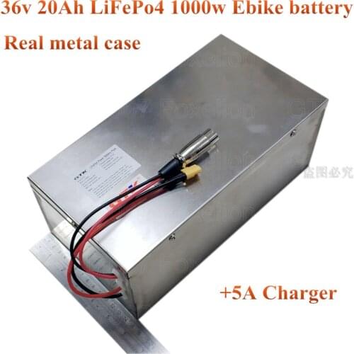 LFP 36v 20Ah LiFePo4 1000w Ebike battery real metal case for SXT electric scooter 36v 1500W motor + 43.8v 5A Charger