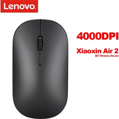 Lenovo Xiaoxin Air 2 Wireless Mouse with BT 4.0 Dual-Mode 4000DPI 2.4GHz Laptop Mouse CNC Polishing Mouse for Windows 10/8/7
