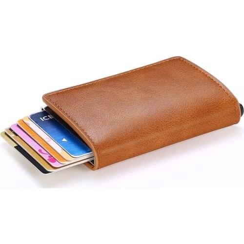 Bisi Goro Mens Smart Wallet Rfid Aluminum Card Box Credit Card Cardholder Anti Theft Card Swipe Bag Neutral Wallet Custom Name