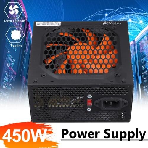 450W Power Supply110V-230V PSU PFC Silent LED Fan ATX 24pin 12V PC Computer 4 SATA Gaming PC Power Supply For Intel AMD Computer