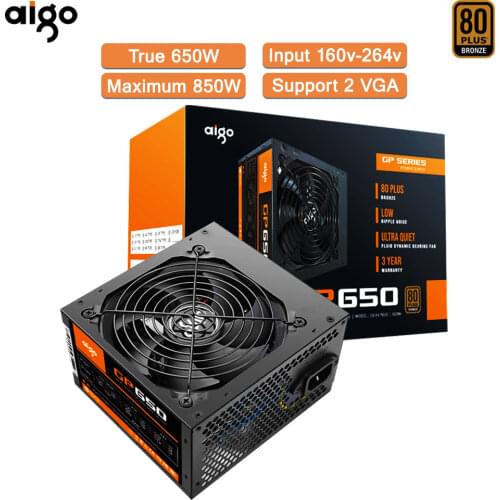 Aigo gp650 max 850W Desktop Power Supply PSU PFC Silent Fan ATX 24pin 12V 80PLUS bronze PC Computer SATA Gaming PC Power Supply