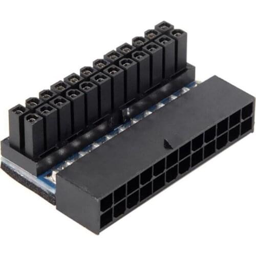 ATX 24Pin Power Plug Adapter 90 Degree 24P Mainboard Motherboard Power Connectors Modular For Power Supply Cable