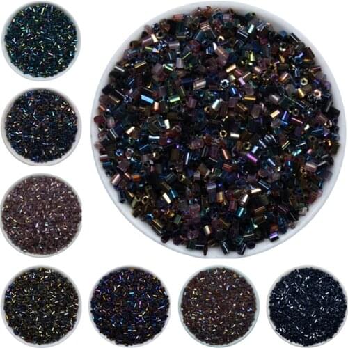 1000pcs/lot DIY Beads For Jewelry Making 2mm Silver Lined Bugle Czech Glass Seed Spacer Beads Austria Crystal Long Tube