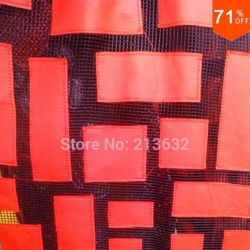 Electronic Black back Orange leather emboridery dress fabric Home textile embroidery Guipure fabric embroidery Embroidered cloth